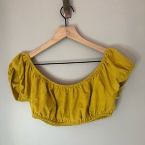 Urban Outfitters Yellow Crop top off the shoulder